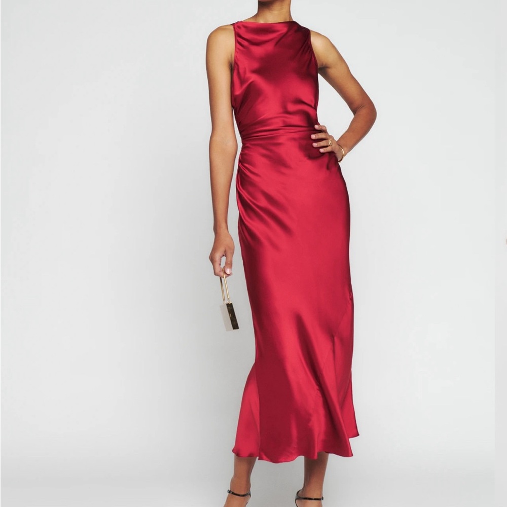 Red Silk Reformation Dress